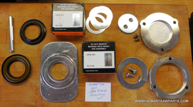 Upper Wheel Shaft Bearing , Seal, Shims, Retainer Repair Kit for Hobart 5216 Saws